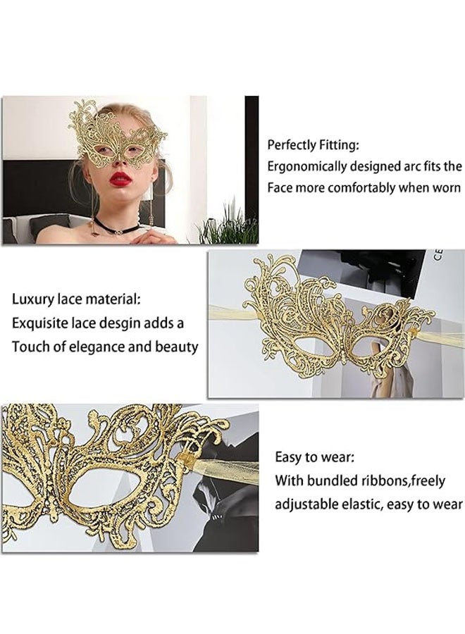 Couple Masquerade Lace Mask Set, Fit for Women and Men Venetian Halloween Masks, Specially for Costume, Mardi Gras - Image 2